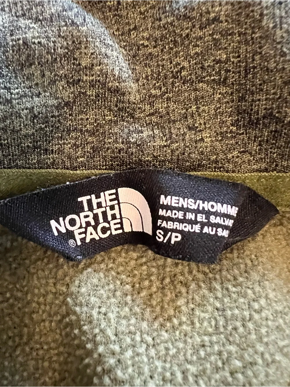 The North Face Moss Green Quarter-Zip Pullover with Gray Accents